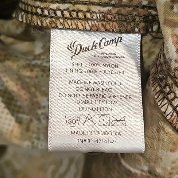 Awesome DUCK CAMP XXXL premium wing shootinh camo nylon shirt sleeve shirt EUC - Picture 4 of 9